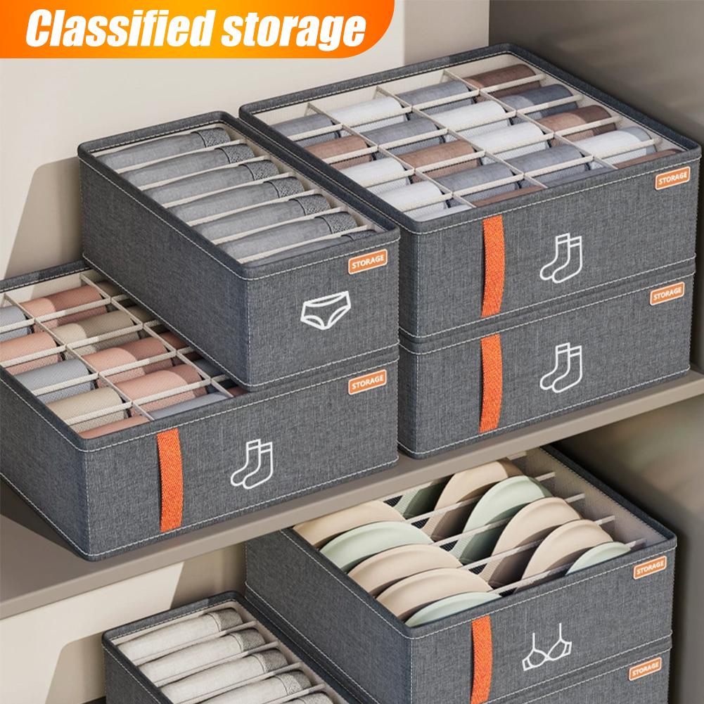 Sock Organizer Tray - กล่องจัดระเบียบถุงเท้าแบบพับได้ 20 ช่อง สำหรับตู้เสื้อผ้า ลิ้นชัก จัดเก็บชุดชั้นใน