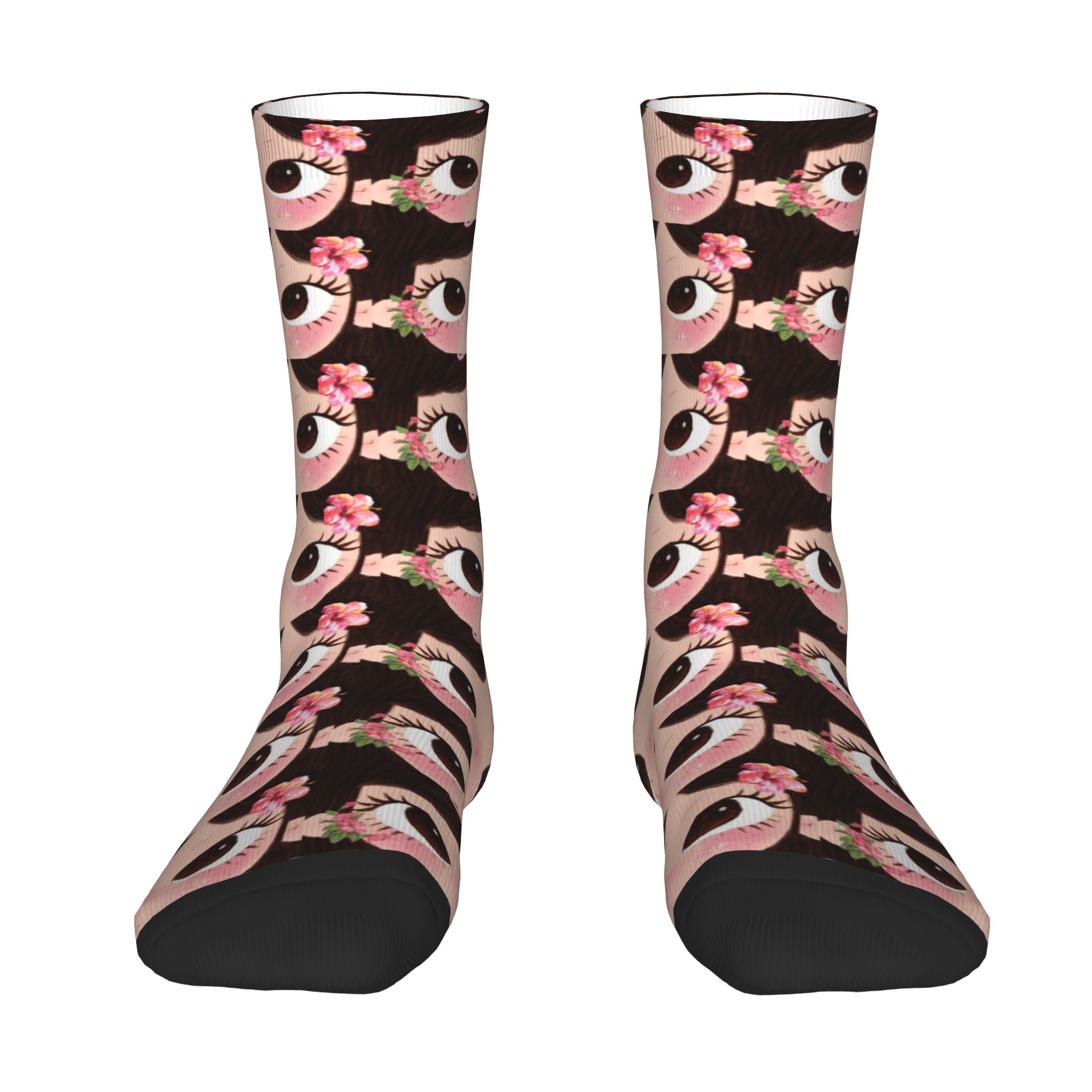 Dress Sock Men - ถุงเท้าลายการ์ตูนสาวตาโตแบบกำหนดเอง สำหรับผู้ชายและผู้หญิง ถุงเท้าแฟชั่นพิมพ์ลาย 3 มิติ