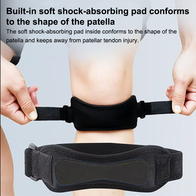 Compression Sleeve Calf - สนับเข่าแบบใหม่ สายรัดพยุงเข่าพร้อมแผ่นรองรับเอ็นลูกสะบ้า ปรับระดับได้ ช่วยลดแรงกระแทก ปลอกรัดเข่าแบบบีบอัดสำหรับบาสเกตบอล