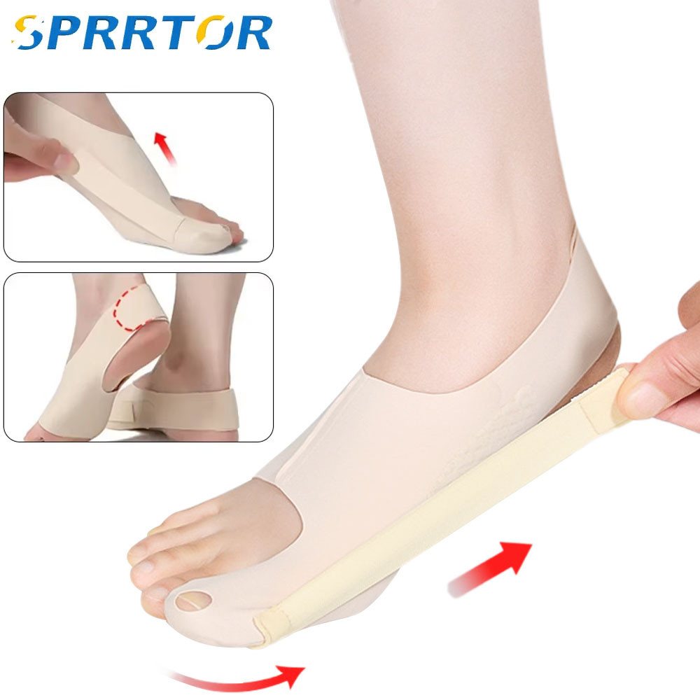 Ankle Brace Sock - ถุงเท้าปรับระดับได้สำหรับแก้ไขนิ้วหัวแม่เท้าเอียง 1 ชิ้น อุปกรณ์แยกนิ้วเท้า บรรเทาอาการปวด ป้องกันนิ้วหัวแม่เท้าเอียง