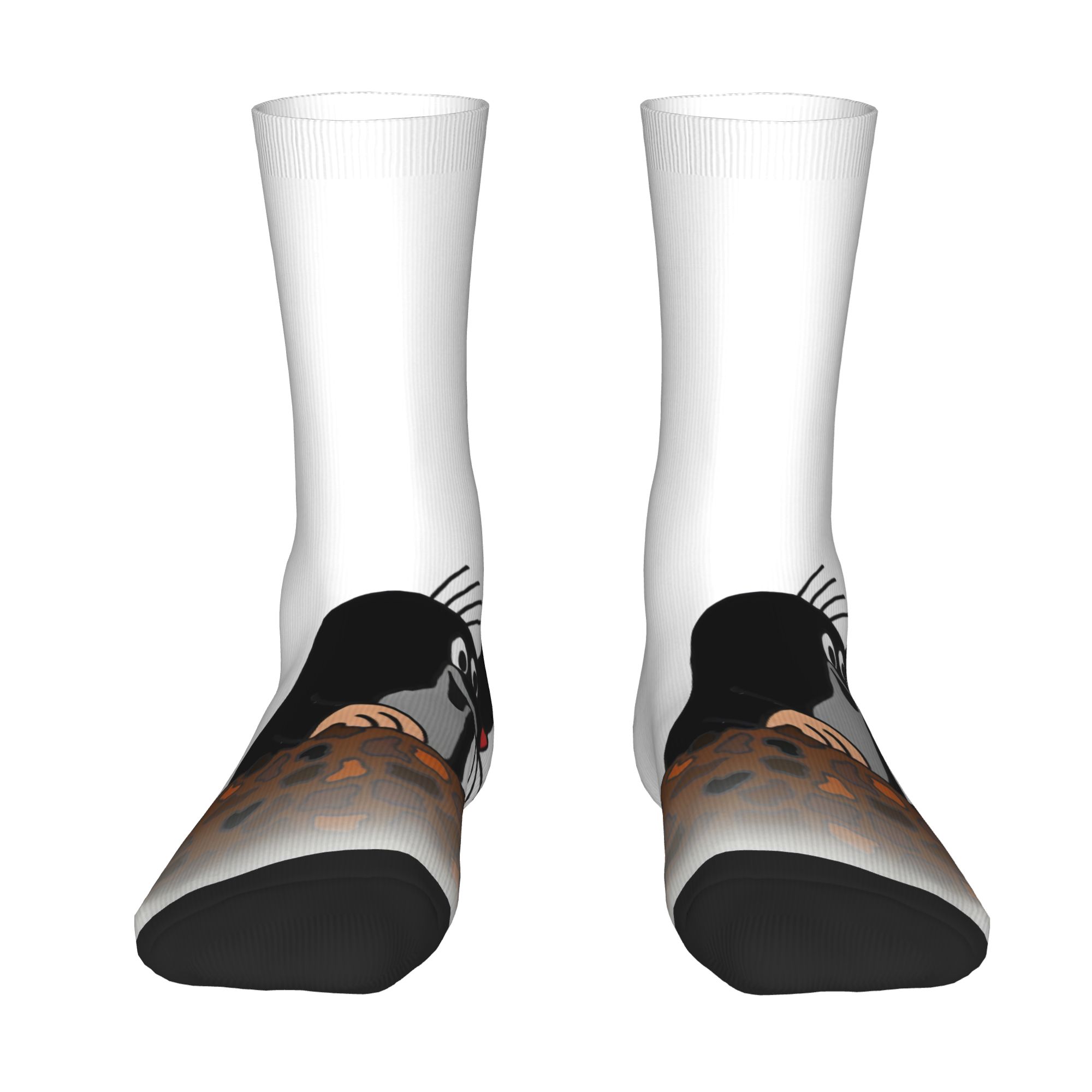 Dress Sock Men - ถุงเท้าลายการ์ตูน Krtek แบบตลกสำหรับผู้ชาย ถุงเท้าแฟชั่นพิมพ์ลาย 3D สุดเท่สำหรับทุกเพศ